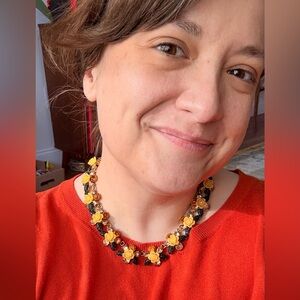 J. Crew Firefly Floral Rhinestone Necklace